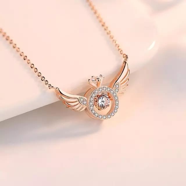 Sparkling Wings of Grace Necklace - Stainless